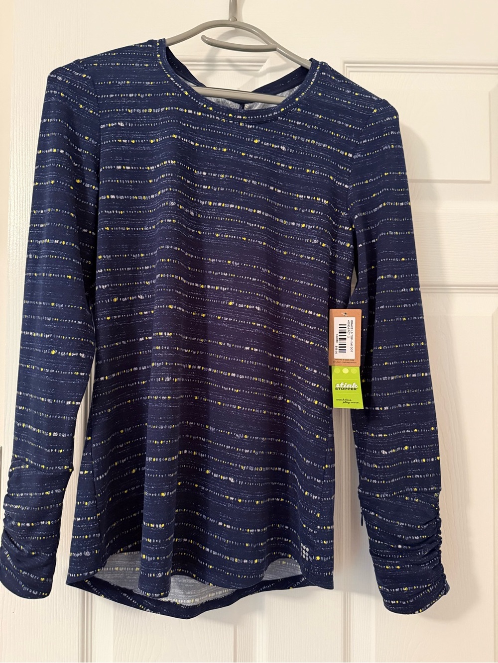 Title Nine,  Grace, Long Sleeve Tee,  Stink Stopper, color Ink Dot, size medium